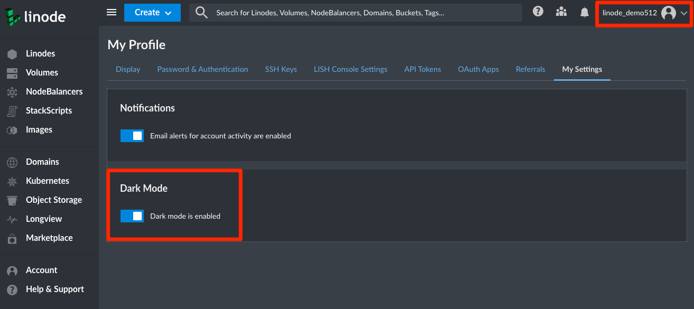 Cloud Manager Dark Mode Enabled Dark Mode Enabled