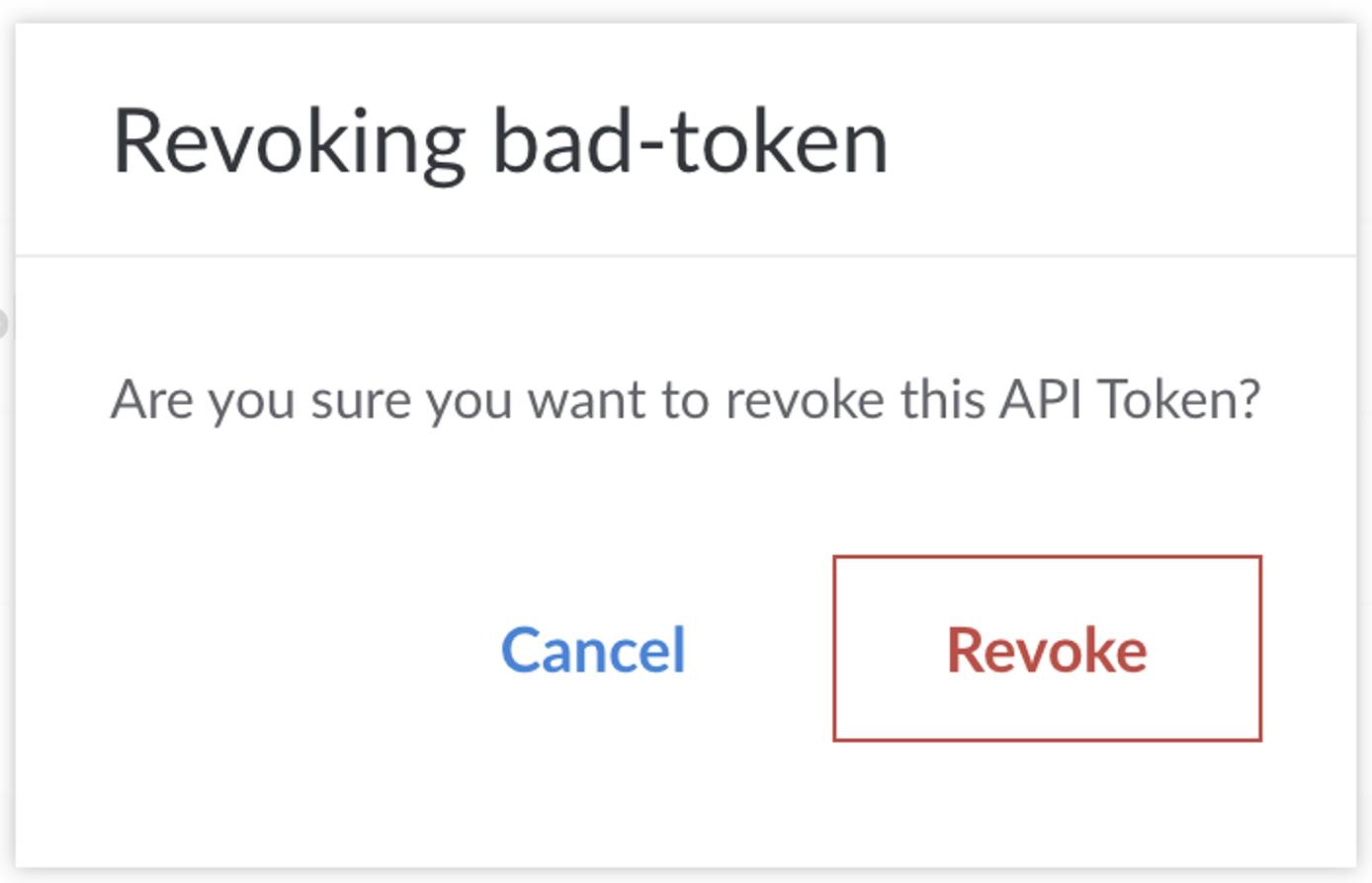 Confirm Revoke API Token Confirm Revoke API Token