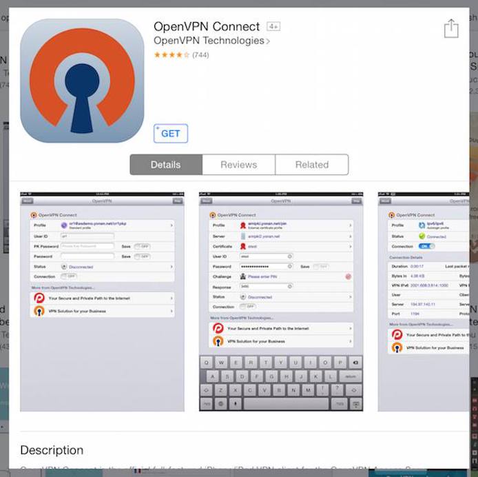 iTunes App Store OpenVPN Connect iTunes App Store OpenVPN Connect