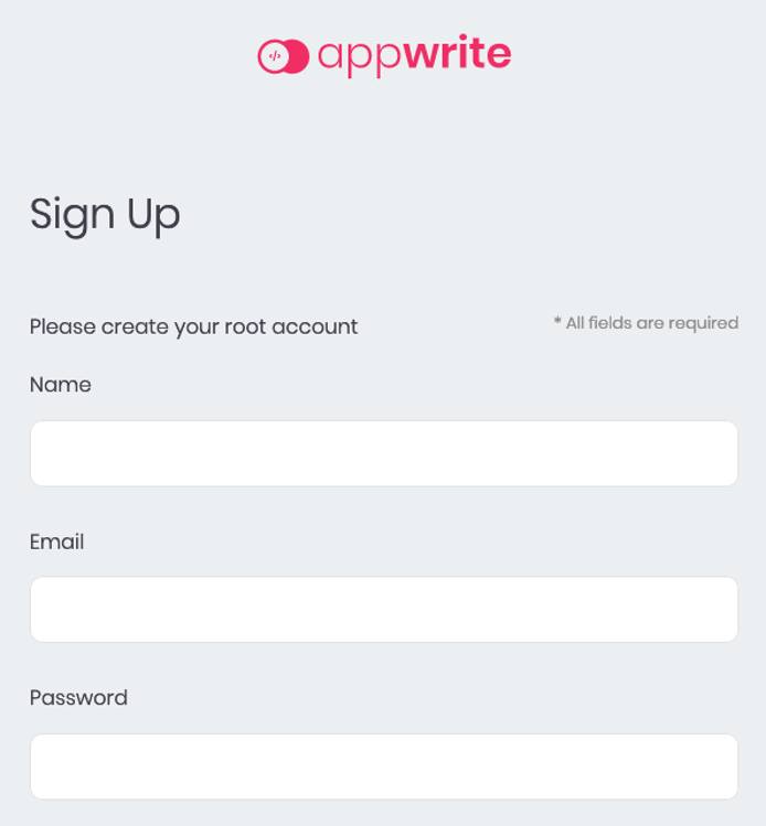Appwrite sign-up form Appwrite sign-up form