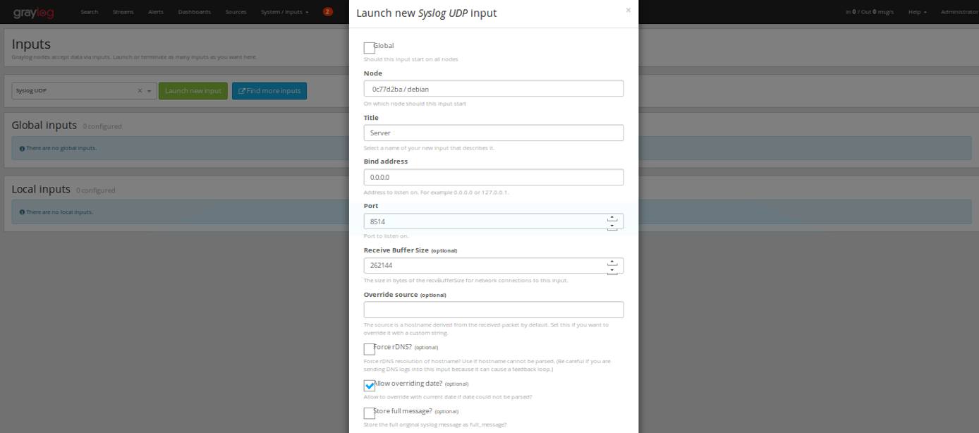 Graylog Add Input Graylog Add Input