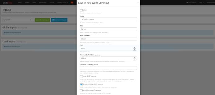 Graylog Add Input Graylog Add Input