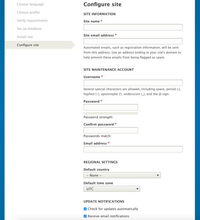 Drupal Site Configuration Drupal Site Configuration