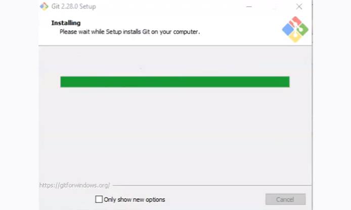 Windows final Git installation screen. Windows final Git installation screen.