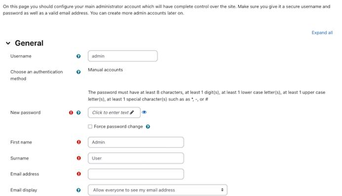 Add a Moodle administrator Add a Moodle administrator