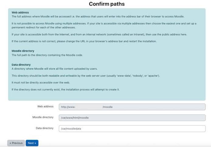 Enter the Moodle Path Information Enter the Moodle Path Information