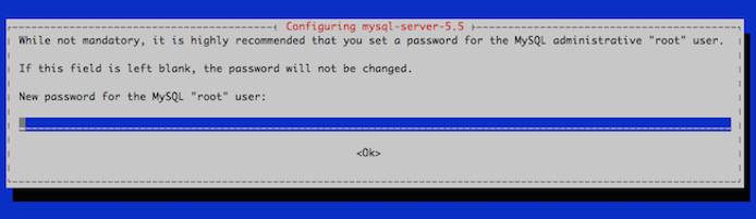 Setting the MySQL root password in Debian. Setting the MySQL root password in Debian.