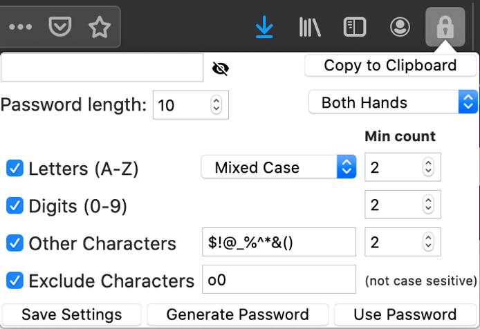 FireFox Secure Plugin Secure Password Generator FireFox Secure Plugin Secure Password Generator