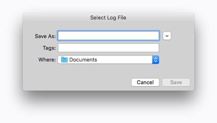 Prompt to save the log file Prompt to save the log file