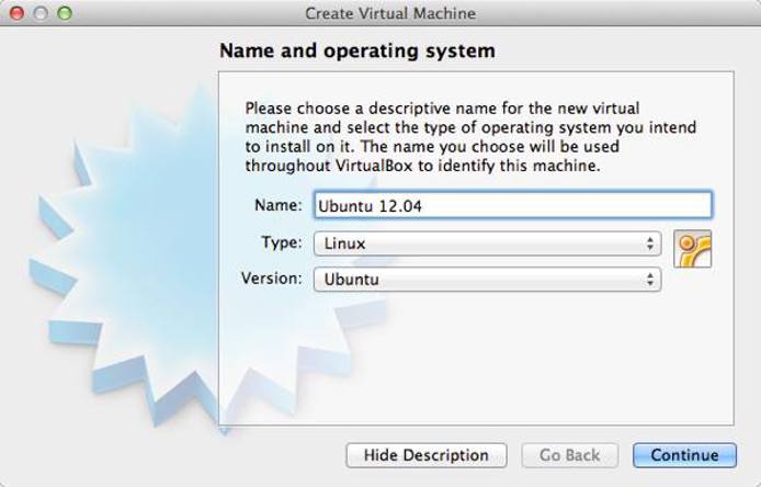 Naming a VM in VirtualBox. Naming a VM in VirtualBox.
