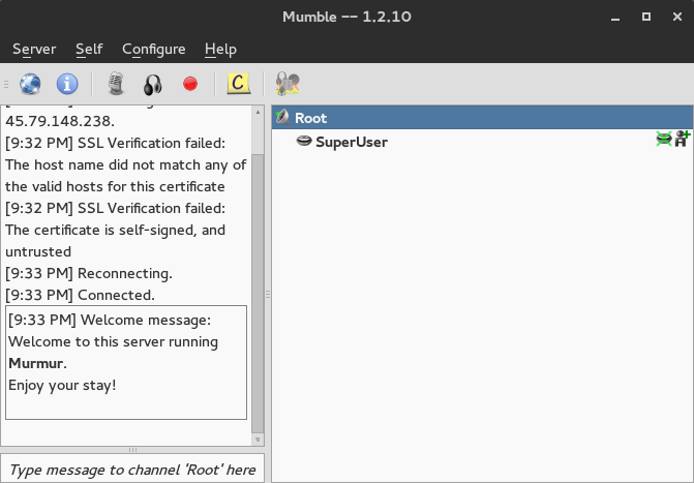 Connected as SuperUser. Connected as SuperUser.