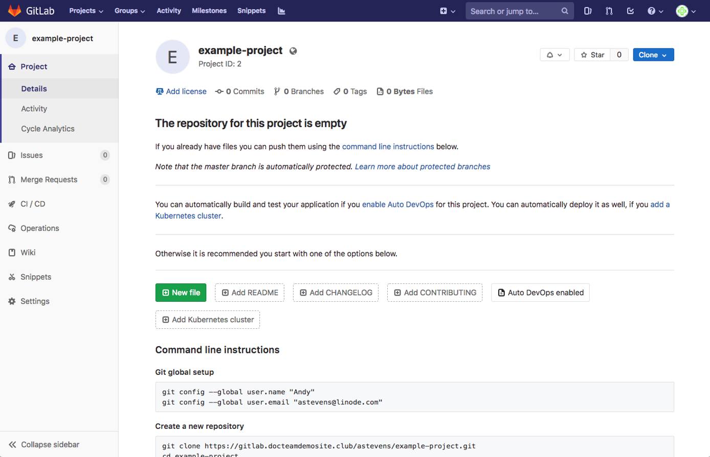 An empty project on GitLab An empty project on GitLab