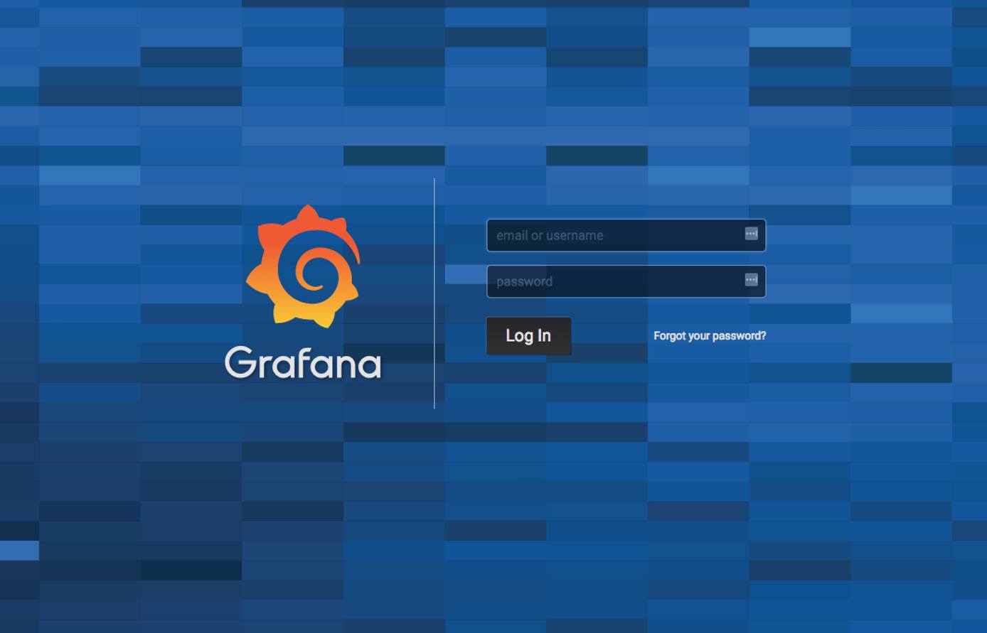 Screenshot of the Grafana login page Grafana Login