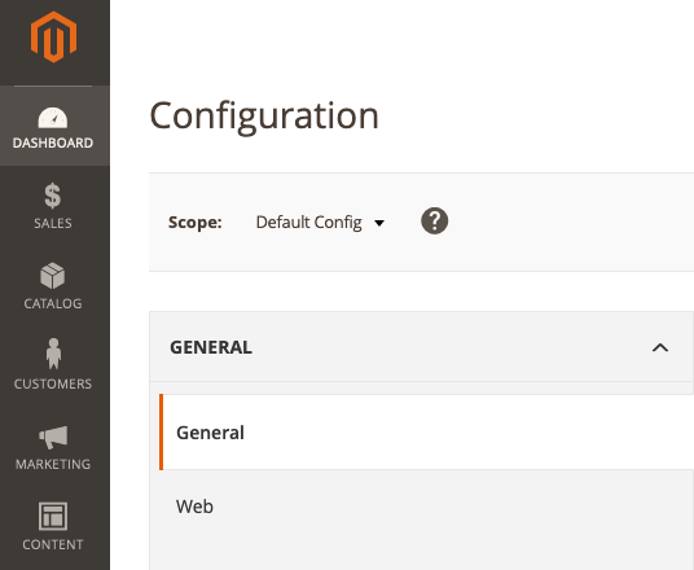 Select “Web” from the “General” menu. Select “Web” from the “General” menu.