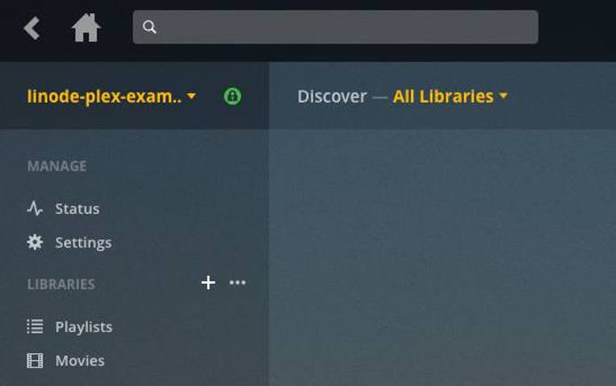 Plex web interface - additional Library Plex web interface - additional Library