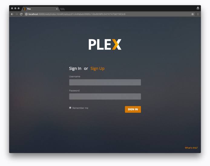 Plex web interface. Plex web interface.