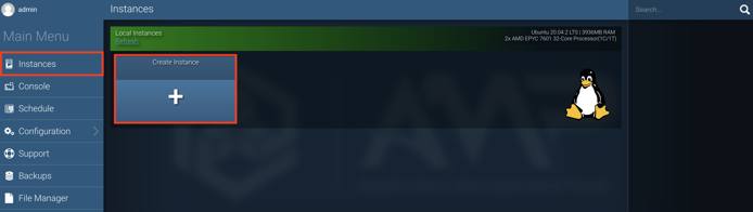 New AMP Instance New AMP Instance