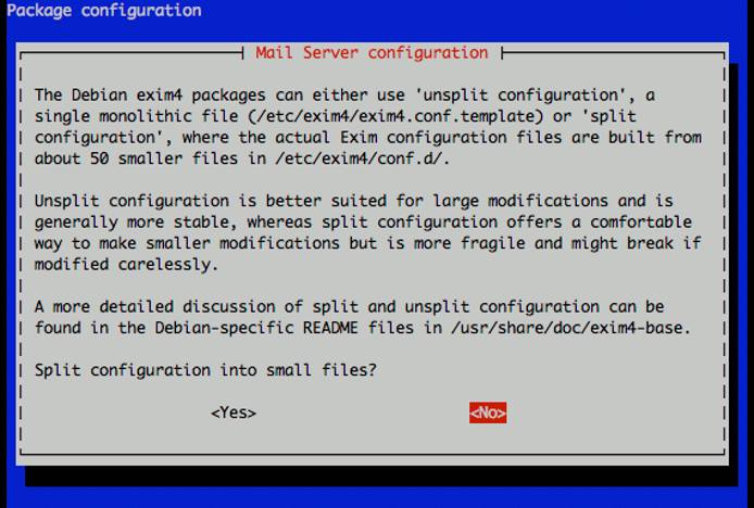 Exim config file splitting configuration on Ubuntu 9.10. Exim config file splitting configuration on Ubuntu 9.10.