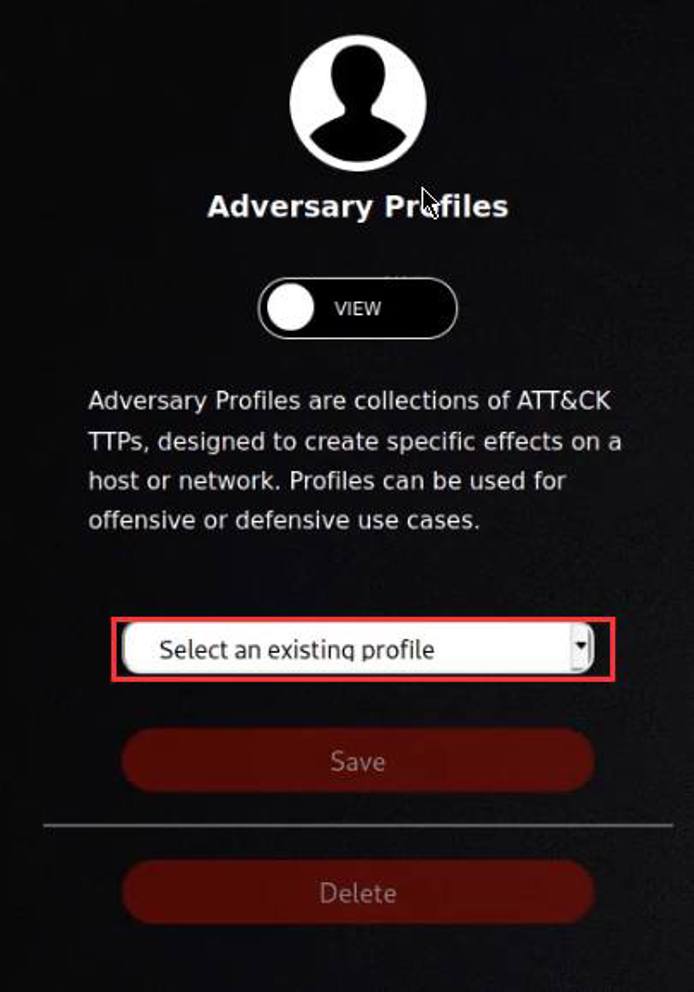 Caldera adversary profile selection form Caldera adversary profile selection form