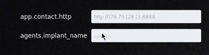 Caldera agent options form Caldera agent options form