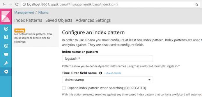 Kibana 5 Index Pattern Configuration Kibana 5 Index Pattern Configuration
