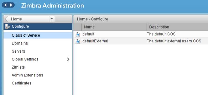 Configure menu Configure menu