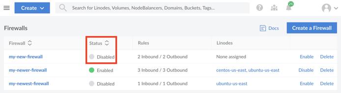 View the updated status of your Firewall. View the updated status of your Firewall.