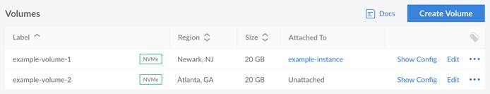 View all Volumes on an account View all Volumes on an account