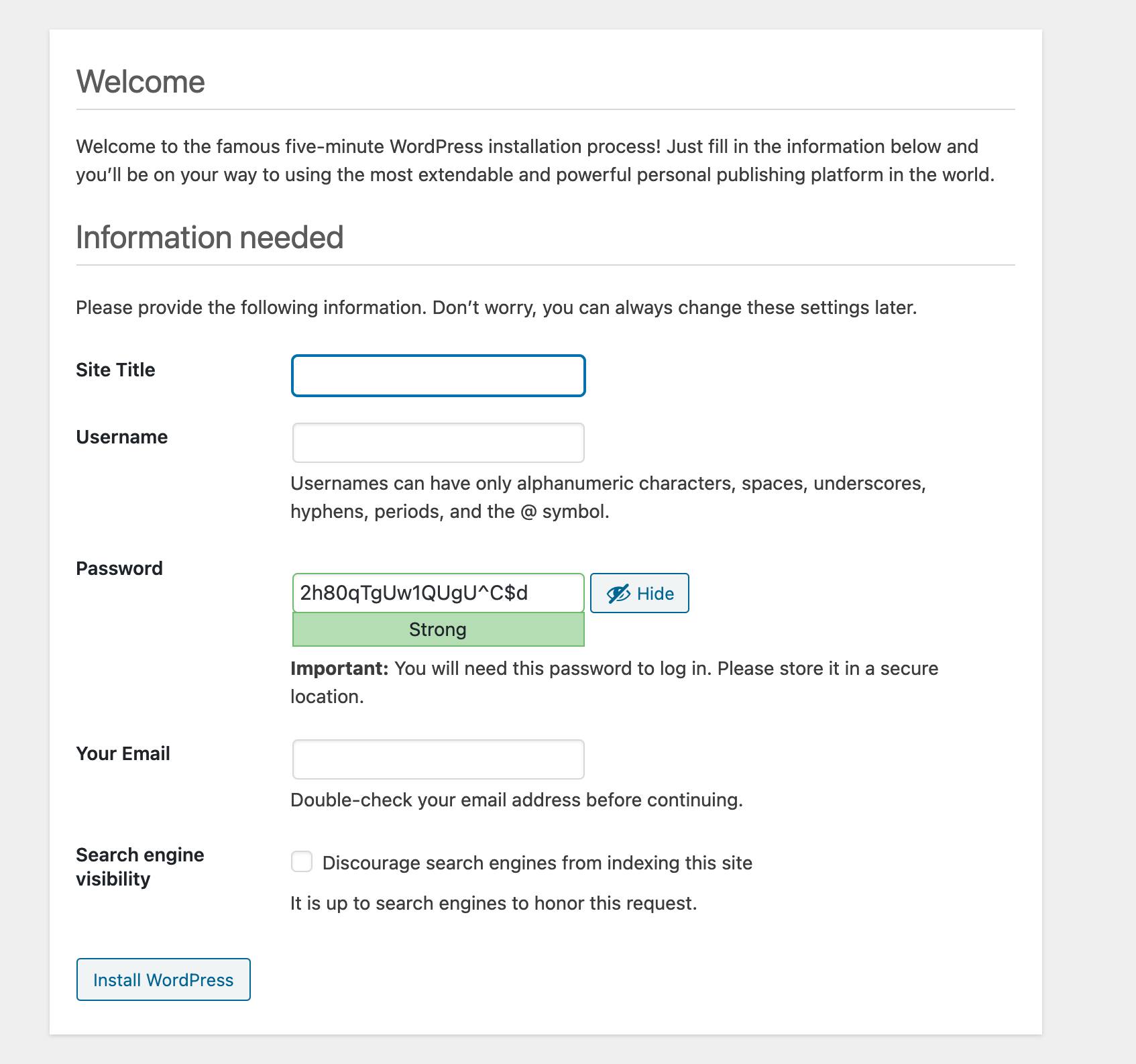 WordPress Welcome Page WordPress Welcome Page